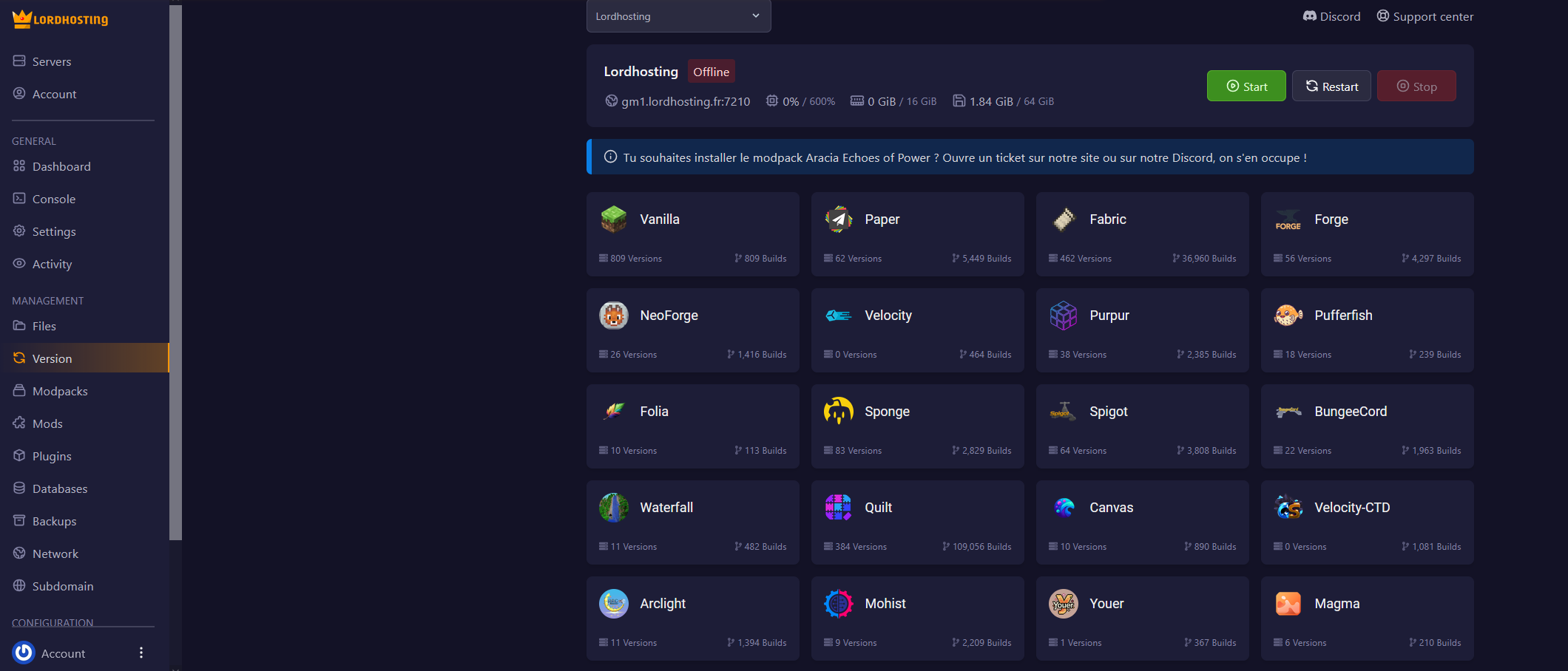 Switch versions in one click